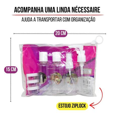 Kit 7 Fracos + Necessaire Para Avião - TravelEssentials©