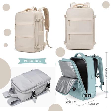 Mochila de Viagem USB Impermeável e Reforçada - TravelPro©