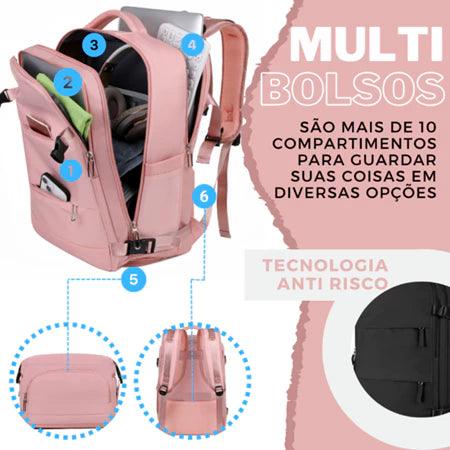 Mochila de Viagem USB Impermeável e Reforçada - TravelPro©