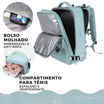 Mochila de Viagem USB Impermeável e Reforçada - TravelPro©