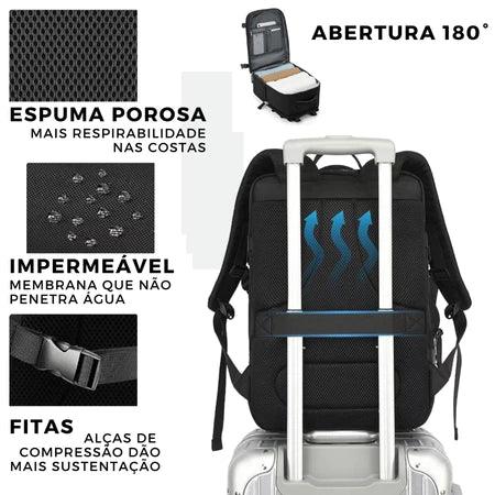 Mochila de Viagem USB Impermeável e Reforçada - TravelPro©