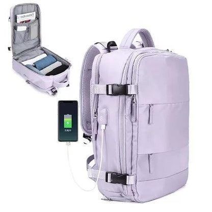 Mochila de Viagem USB Impermeável e Reforçada - TravelPro©