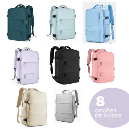 Mochila de Viagem USB Impermeável e Reforçada - TravelPro©